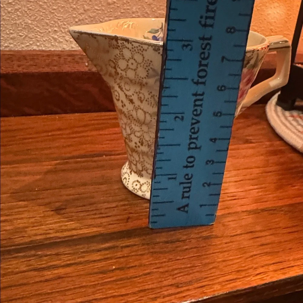 Antique H&K Tunstall Made in England Creamer Elegant Floral Gold Purple art deco - Picture 5 of 5